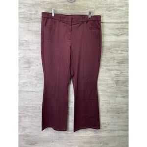 Isaac Mizrahi Live Pants 16P Petite Womens Burgundy Red Bootcut Stretch